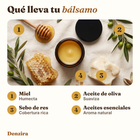 Qué lleva tu bálsamo: miel, aceite de oliva, sebo de res y aceites esenciales