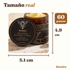 Tamaño real del tarro: 5.1 cm por 4.9 cm, 60 gramos